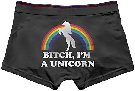 YssZcs Men's Bitch I'm A Unicorn Sexy Panties Knickers Black M