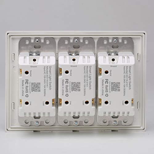 image for Type 1/2/3 Gang AC 100-240V Smart WiFi LED Light Switch Wall Panel Mob