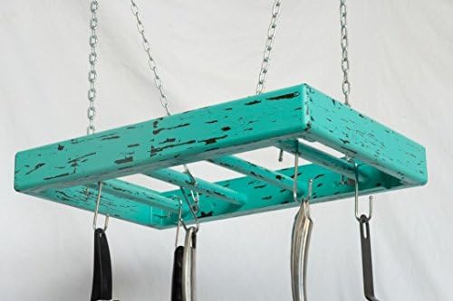 Pot Rack - Ceiling Mounted - Rectangular - Small - 4 Rungs - Hang Kitchen Pots and Pans