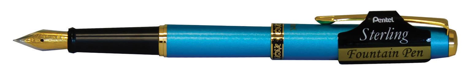 Pentel Sterling Fountain Pen Aquamarine Barrel Black Ink