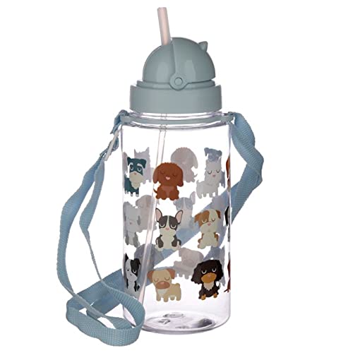 Pick2drop Kids Sipper Bottle Water Bottle with Flip Straw for Children Leak Proof Reusable Dog Squad Sipper Bottle 450ml Kids School Outdoor BPA Free