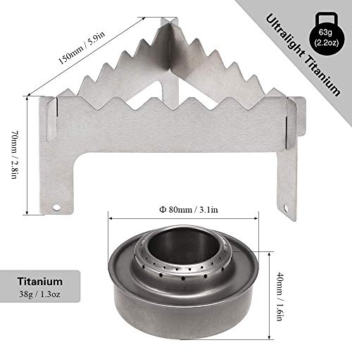 Outdoor Ultralight Folding Titanium Pot Stand met Titanium Mini Alcohol Fornuis voor Outdoor Camping Wandelen Picknick… - Image 8