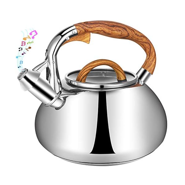 Whistling Tea Kettle Teapot Stovetop 3.2 Quart Food Grade Stainless