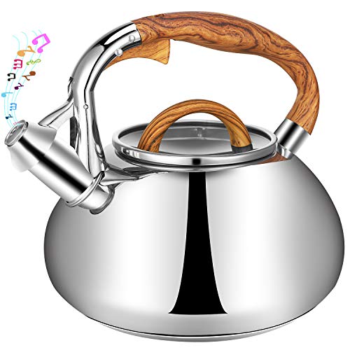 Whistling Tea Kettle Teapot Stovetop 3.2 Quart Food Grade Stainless