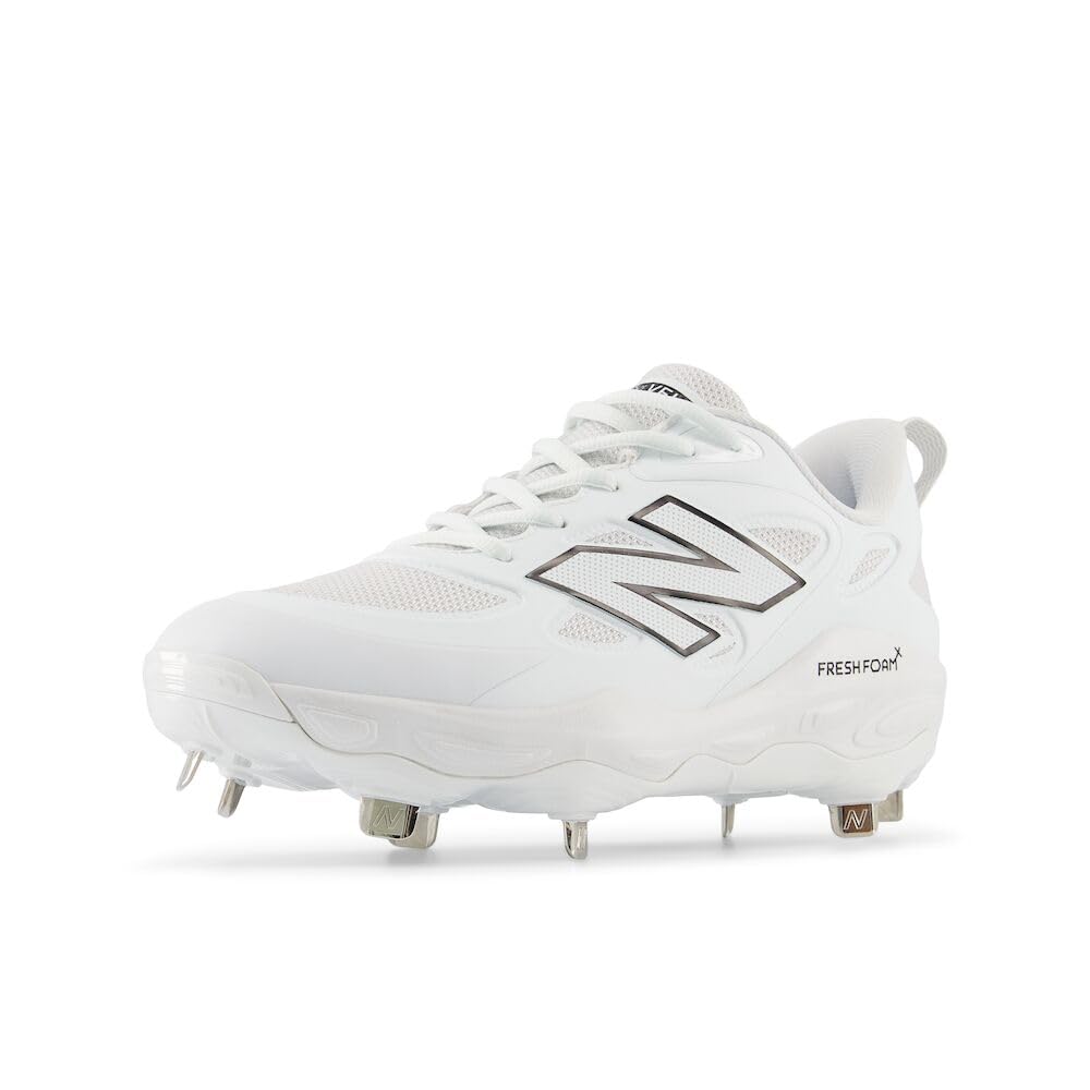 Photo 1 of New Balance Women's Fresh Foam X Velo V4 Metal Softball Shoe, White/Black, 8