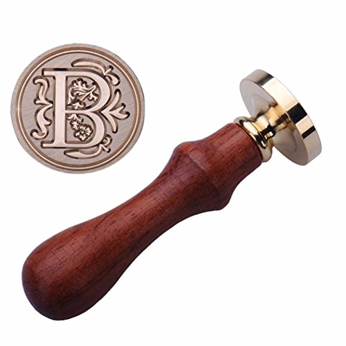Wax Seal Stamp Set,Vintage Initial Letters A-Z Alphabet Wax Badge Seal Stamp,Seal Wax Kit for Office ,Business (B)