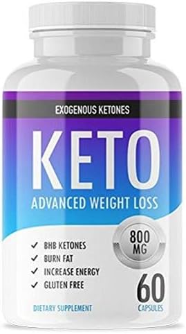 Exogenous Ketones Advanced Keto Pills Supplement for A Pure Keto Weight Loss Diet - Helps Burn Fat - Boost Energy and Metabolism - BHB Ketones to Burn Fat Instead of Carbs Fast in Ketosis - 60 Capsule
