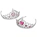 Tiaras With Pink Heart Stones - 12 Adjustable Piece - For Kids, Girls, Women, Costume, Dress Up, Props, Themed Parties, Weddings, Halloween, Valentine's - Kidsco