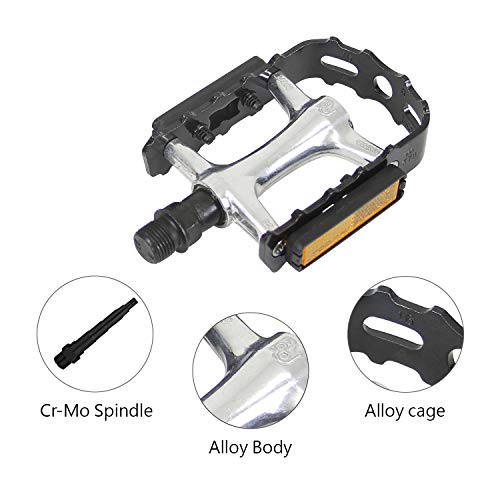Wellgo C285DU-AL Cr-Mo Spindle 9/16" DU Sealed Bearings Alloy Bike Pedals for Performance Road and Fixed Gear Bicycle