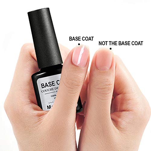 Base Coat No Wipe Top Coat Set for UV LED Gel Nail Polish, Shine Finish and Long Lasting, Soak Off UV LED Gel, 12ml Each Bottle