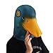 LarpGears Deluxe Novelty Halloween Costume Latex Blue Duck Animal Mallard Mask Adult Size