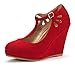 DREAM PAIRS ASH Women's Elegant Wedge Heel Platform Pumps Shoes