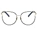 Amomoma Retro Round Women Eyeglasses Eyewear Optical Frame Clear Glasses AM5005 With Black Frame/Gold Temple