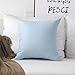 Home Brilliant Lined Linen Square Pillow Cover 18x18 Sky BlueThrow Pillow Cover for Sofa Couch Bench, Light Blue, 18 x 18 inch (45cm)