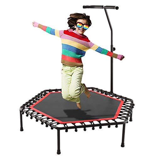 Buyi-World Trampolin mit Haltestange Fitness Trampolin Elastisch