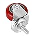 PARLOS Heavy Duty Swivel Caster Wheels 3 Inch Threaded Stem Mount Castors on Polyurethane Wheel, Pack of 4 (2 Swivel Without Brake, 2 Swivel with Brakes), 40002