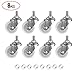Yarstar 8 Pcs 1 inch White M8 Threaded Stem Swivel Caster 360 Degree PP Heavy Duty Swivel Stem Casters Wheels for Carts Furniture Dolly Workbench Trolley(Bearing 11lb Each)