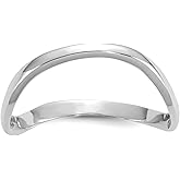 JewelryWeb 10k White Gold Polished Wave Fashion Thumb Ring Size 9.00 Ring for Women