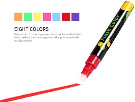 Elepawl 8 Colors/box 6/8/10mm Highlighter Fluorescent Liquid Chalk Marker Pen for LED Writing Menu Board Glass Window Sign