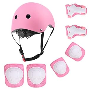 YIVAR Kids Adjustable Helmet Pad Set Suitable for Ages 3-10yrs Girls Boys Toddler,Sport Protective Gear Set Knee Elbow…