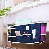 Bedside Caddy, Bedside Storage Organizer, Table Cabinet Hanging Storage Organizer, Home Sofa Bedside, Under Mattress Holder Bag with 14 Pockets for Laptop, Tablet, iPad, Remotes, Magazine, Books