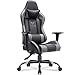 Vitesse Gaming Chair (Sillas Gaming) Ergonomic Computer Desk Chair High Back Racing Style Comfortable Chair Swivel Executive Leather Chair with Lumbar Support and Headrest (Grey)