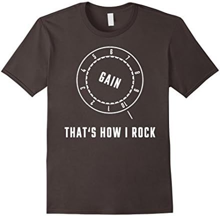 Mens Guitar Amp Shirt - That's How I Rock Guitar Amp Gain 10 Small Asphalt