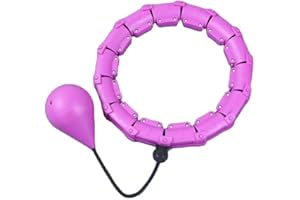 GENERIC Smart Weighted Hula Hoop for Adults and Children, Auto-Spinning Fitness Hula Hoop for Women and Men with 24 Detachable Knots, 2 in 1 Exercise Hoop and Massaging Circle, Purple