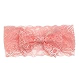 Vovotrade Fashion Lace Big Bow Hair Band; Baby Head Band Accessories (Pink)