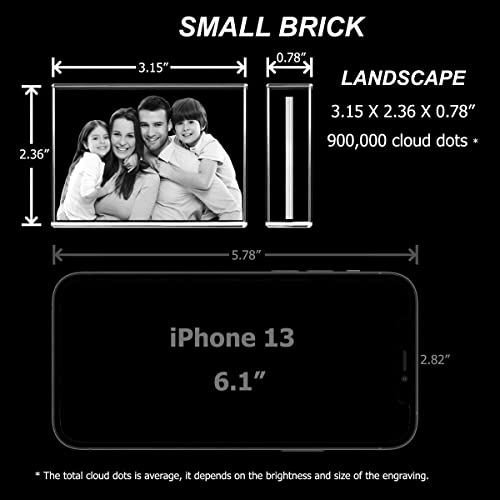 Roniatic Personalized Crystal Photo Customized Laser Engraved Crystals Glass Gfits for Birthday (Small(Landscape), Crystal Only)