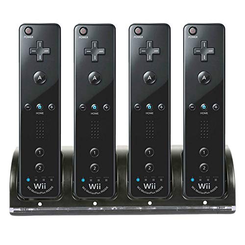 Wii Remote Controller Charger, 4 in 1 Wii Charging Dock Station with
