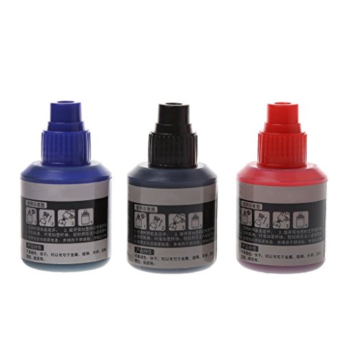 Lvyuanda 12ml Permanent Marker Refill Ink Permanent for Marker Pen Black Red Blue