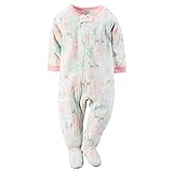 Carters Little Girls One Piece Footed Fleece Sleeper Pajamas (3T, Snowflake)