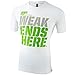 Muscle Pharm 2016 Crew Neck 'Weak Ends Here' Logo Cotton Sports Tee Mens Training Gym Fitness T-Shirt White Medium
