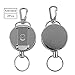 Alexless Alexless 2 Pcs Metal Retractable Badge Reel Badge Holder Reel Clip with Stainless Steel Cord for Heavy ID Card Keychain