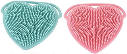 (2Pack) Bath & Shower Loofah Brush 2 in 1 Face & Body scrub Gentle body brush Skin 100% Better Scrubber silicone body brush for bath Massaging Brush