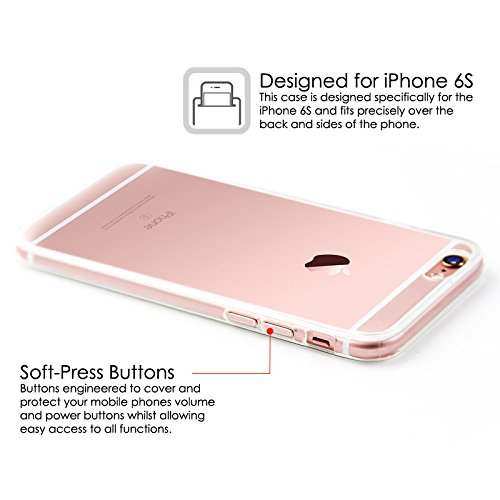 iPhone 6 Case, Transparent Pink Soft TPU Gel Cover and Screen Protector for iPhone 6S/6 [Pink][4.7\