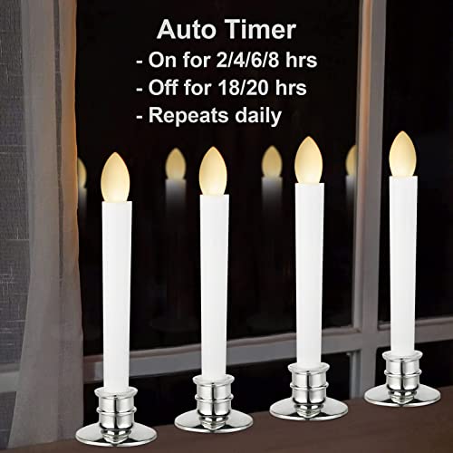 CelebrationLight Window Candles with Remote and Timers Battery Operated Taper Candles