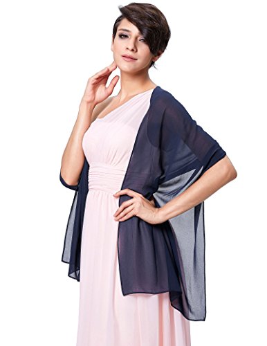Solid Wedding Shawls Wraps Women's Evening Dress Scarves Dark Blue KK229