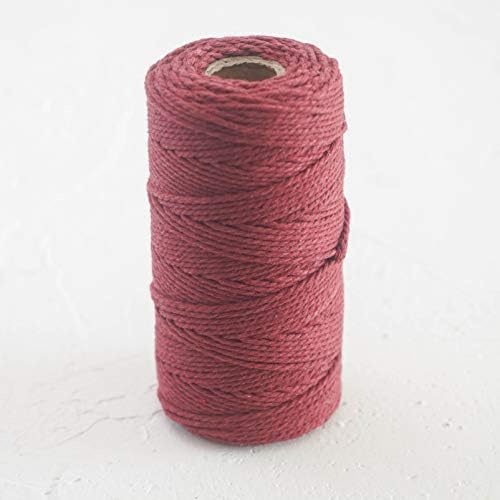 Macrame Cotton Rope,2mm×100m(109yard) Thread Cord for Craft Supplies, Weave Jewelry Making Beading Leather Craft Twine,Wedding,Event Supplies (Wine red)