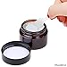 Kare & Kind Refillable Cosmetics Jars Kit - 4x Cosmetics Jars (Amber Glass), 4x Lids, 4x Inner Covers, 39x Labels + 4x Mini Spatula for Easy Filling - For Creams, Essential Oils, Powders, etc.