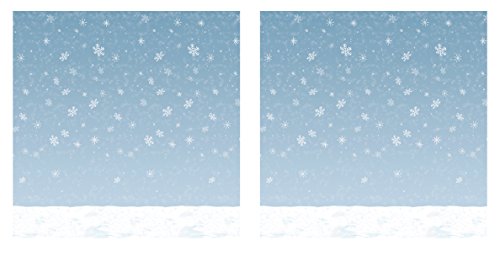 Beistle S20201AZ2 2Piece Winter Sky Backdrops, 4' x 30', , Blue/White