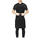 esonmus Adjustable Chef Apron Multi-Purpose Kitchen BBQ Restaurant Apron Cooking Grilling Waiter Apron with Adjustable Neck Belt Ultra Long Waist Ties Two Front Pockets for Anyone-Black