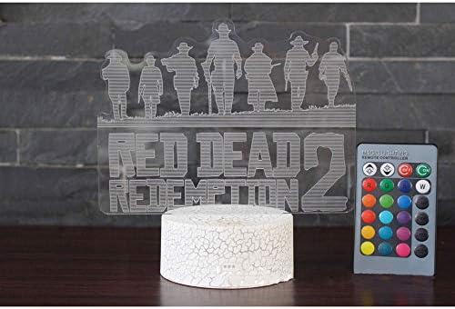 Game Red Dead Redemption 2 3D Table Lamp Kids Adult LED Colorful Touch Lamp Bedroom Sleeping Remote Control Night Luminous Toys