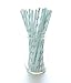 Baby Boy Blue Baby Shower Straws (25 Pack) - Baby Shower Supplies, Boy Birthday Party Straws, Stripe Chevron & Polka Dot Light Blue Paper Straws