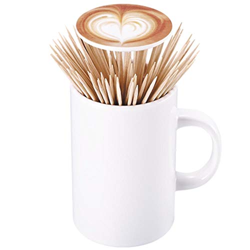 H&W Creative Design Coffee Cup Toothpick Dispensers Holder, Funny Push Style Plastic Toothpick Case Organizer Storage for Home Restaurant Party Decoration