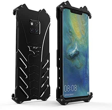 Iron Aerospace Aluminum Shell Bumper Shockproof Tough Armor Metal Back Case, CHEETOP Military Grade Anti-Drop Man Skin Protective Cover+Bat Kickstand for Huawei Mate 20 X (Black)