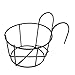 1 Pack Hanging Railing Planters Flower Pot Holders Plant Iron Racks Fence Metal Potted Stand Mounted Balcony Round Plant Baskets Shelf Container Box for Indoor and Outdoor Use-Black,Garden Steel Potsthumb 1