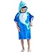 Hooded Poncho Towel for Kids, Organic Cotton Toddler Robes Wrap, Large Size 25