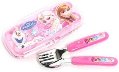Disney Frozen Children Kid Spoon Fork Set with Case 042493 by skgood